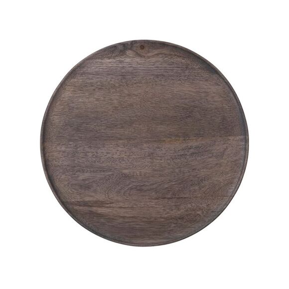 Mango Wood Pedestal Tray Charcoal Finish 12" Rnd x 2-1/2"H NIB - Picture 1 of 4